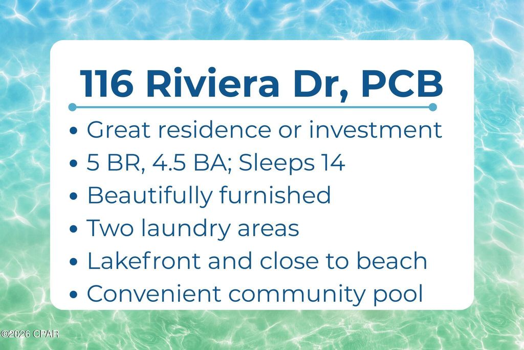 Image 4 of property listing at 116 Riviera Drive, Panama City Beach, FL 32413