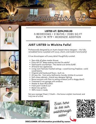 1602 BRENDA HURSH DRIVE, Wichita Falls, TX 76302