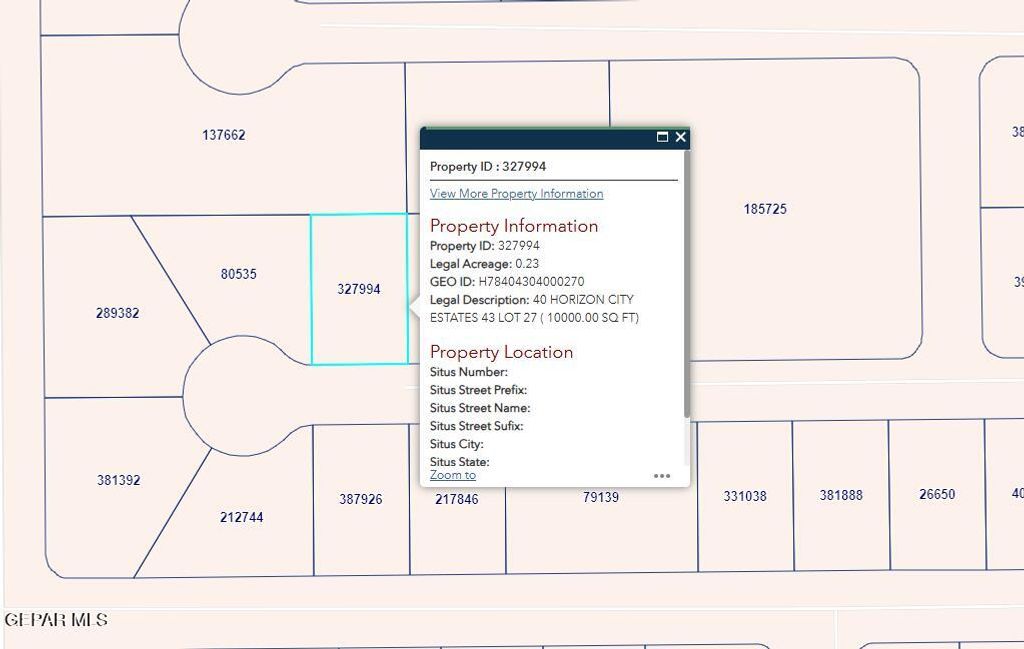 PN-327994 40 Horizon City Estates Lot 27, Horizon City, TX 79928