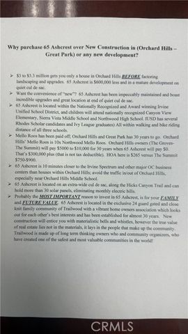 65 Ashcrest, Irvine, CA 92620