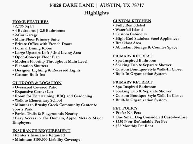 16028 Dark LN, Austin, TX 78717