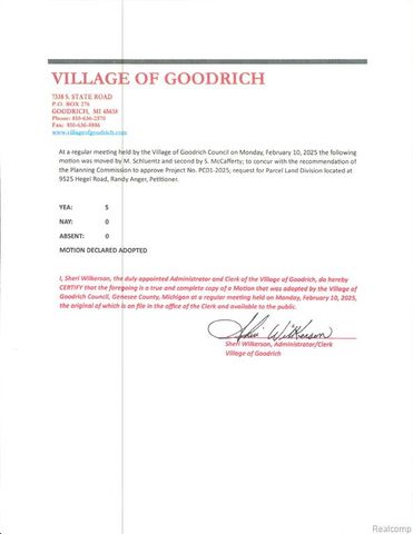 9525 Hegel Road, Goodrich, MI 48438