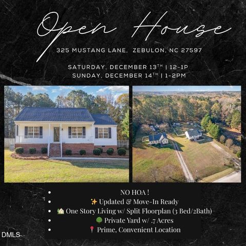 235 Mustang Lane, Zebulon, NC 27597