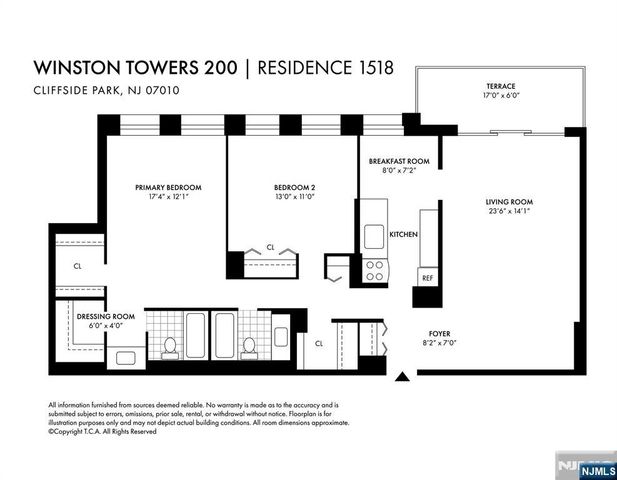 200 Winston Drive 1518, Cliffside Park, NJ 07010