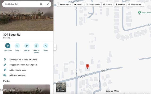 309 EDGAR Road, El Paso, TX 79932