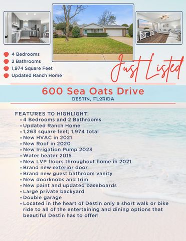 600 Sea Oats Drive, Destin, FL 32541