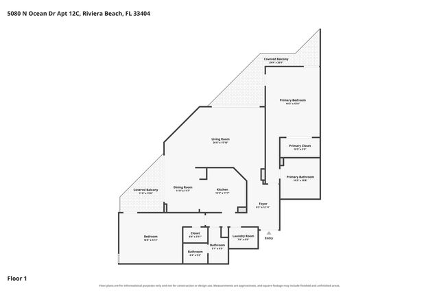 5080 N OCEAN Drive 12C, Singer Island, FL 33404