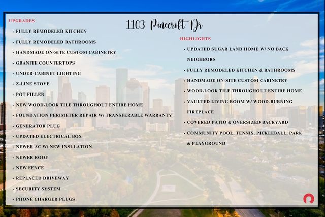 1103 Pinecroft Drive, Sugar Land, TX 77498