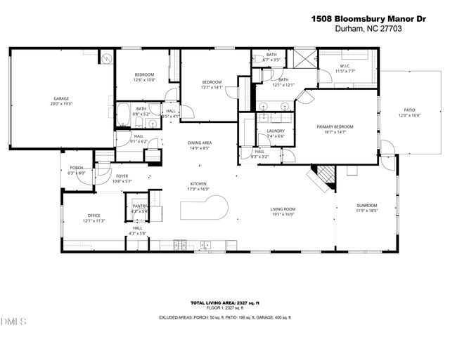 1508 Bloomsbury Manor Drive, Durham, NC 27703