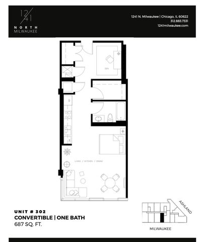 1241 N MILWAUKEE Avenue 302, Chicago, IL 60622
