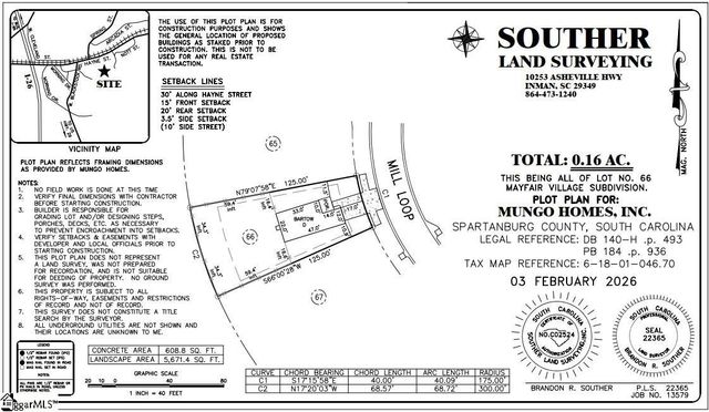 2309 Mill Loop Lot 66, Spartanburg, SC 29301