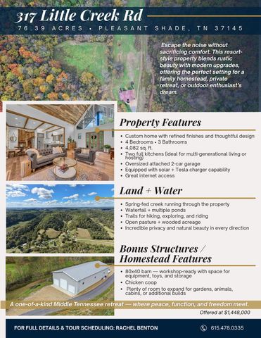 317 Little Creek Rd, Pleasant Shade, TN 37145