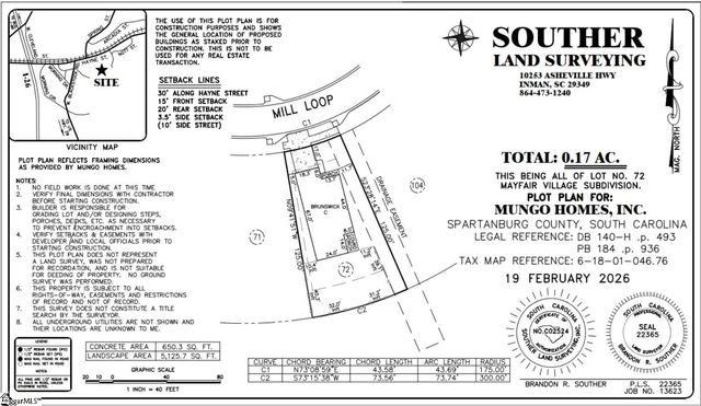 2281 Mill Loop Lot 72, Spartanburg, SC 29301