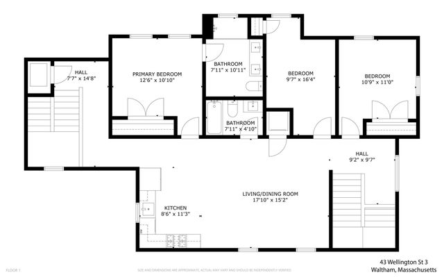 43-45 Wellington St 3, Waltham, MA 02451