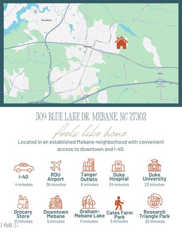 509 Blue Lake Drive, Mebane, NC 27302