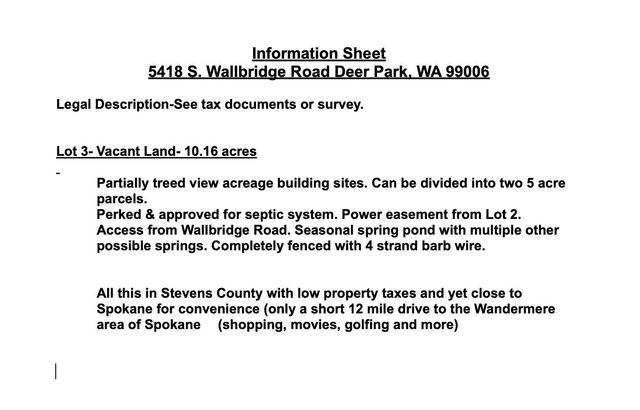 5418 B S Wallbridge Rd, Deer Park, WA 99006