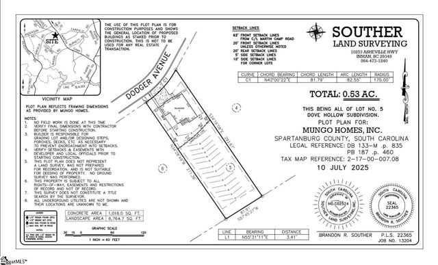 419 Dodger Avenue Lot 5, Chesnee, SC 29323
