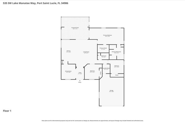 535 SW Lake Manatee Way, Port St. Lucie, Port St Lucie, FL 34986