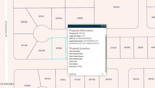 PN-387926 40 Horizon City Estates Lot 32, Horizon City, TX 79928
