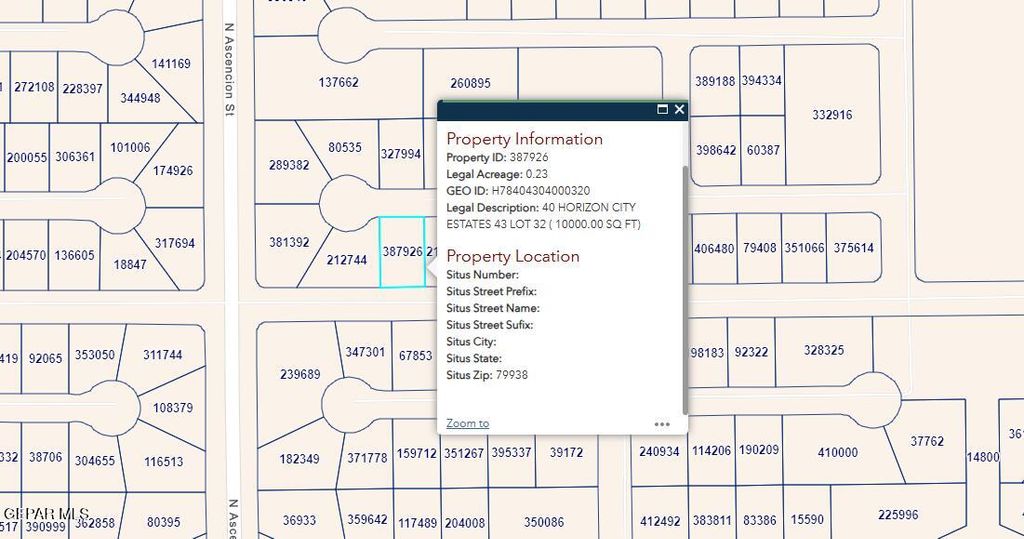 PN-387926 40 Horizon City Estates Lot 32, Horizon City, TX 79928