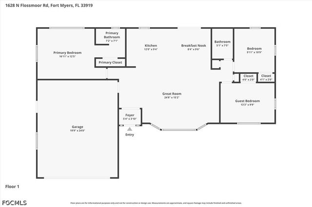 1628 N Flossmoor RD, Fort Myers, FL 33919