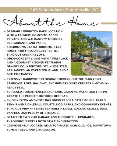243 Scholar Way, Summerville, SC 29486