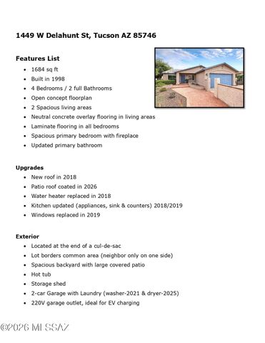1449 W Delahunt Street, Tucson, AZ 85746