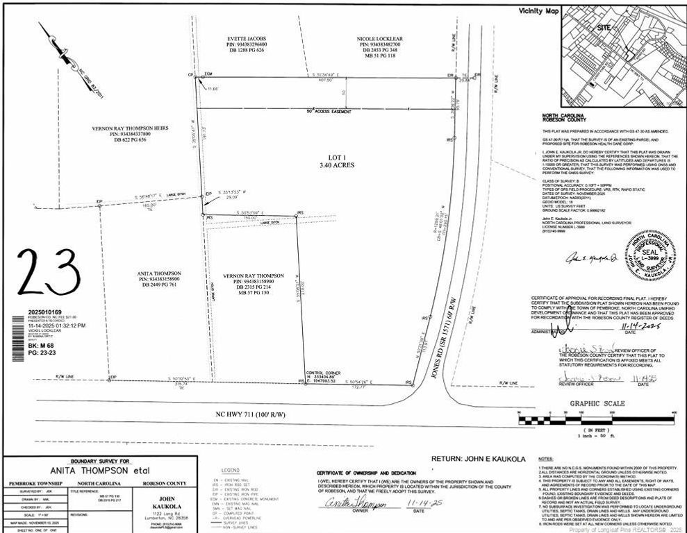 NC Highway 711, Pembroke, NC 28372