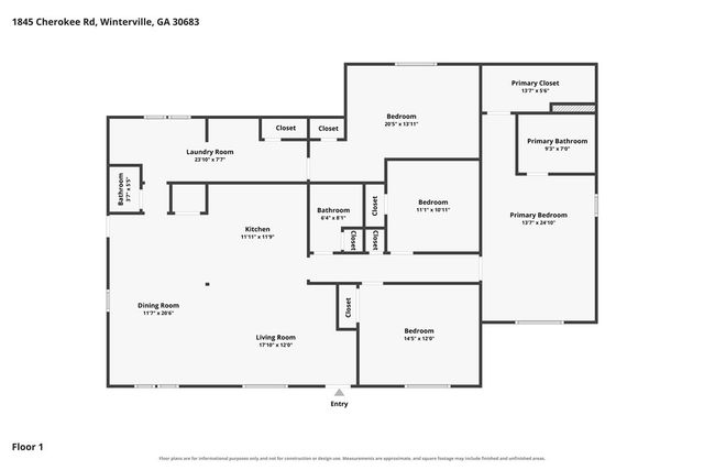1845 Cherokee Road, Winterville, GA 30683