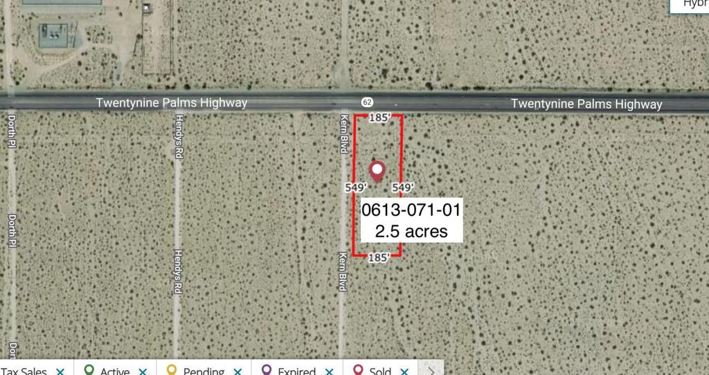 2 .5 Acres On Hwy 62 Near Kern Boulevard, 29 Palms, CA 92277