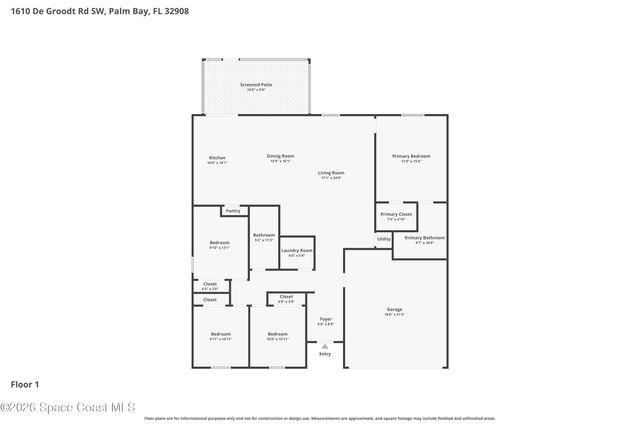 1610 De Groodt Road SW, Palm Bay, FL 32908