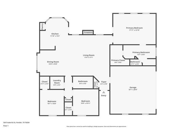 104 N Frederick Street, Ponder, TX 76259