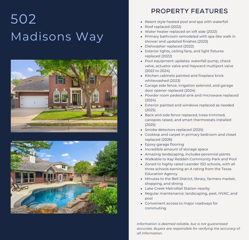 502 Madisons WAY, Cedar Park, TX 78613