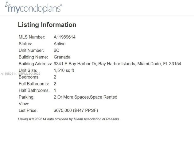 9341 E Bay Harbor Dr 6C, Bay Harbor Islands, FL 33154