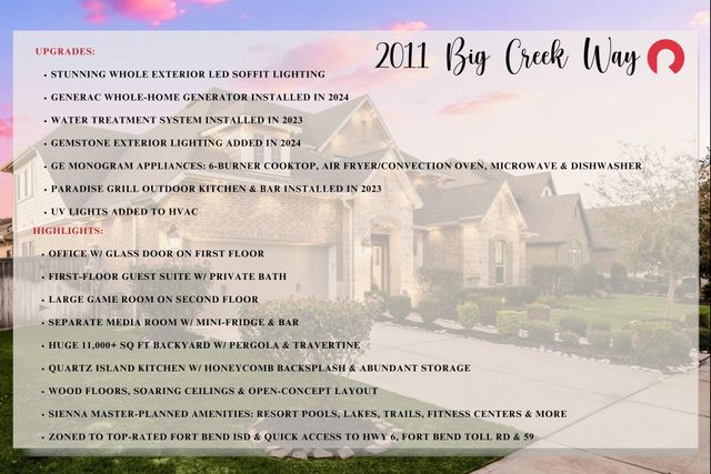 2011 Big Creek Way, Missouri City, TX 77459