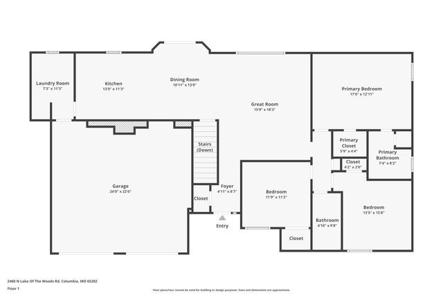 2460 N LAKE OF THE WOODS RD, Columbia, MO 65202