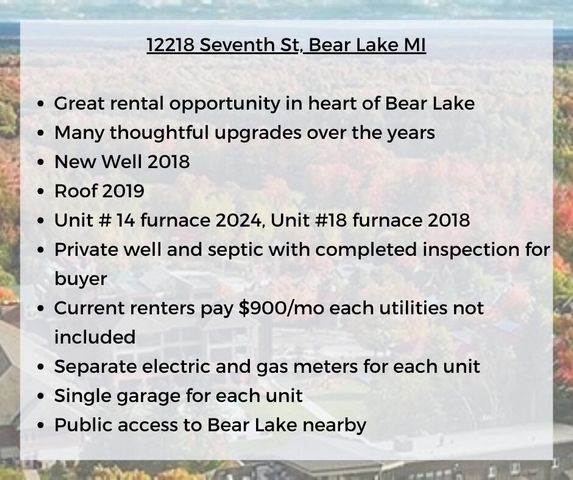 12218 7th Street, Bear Lake, MI 49614