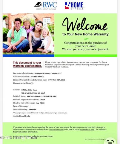 147 Blue Ridge Cir, Mt Washington, KY 40047