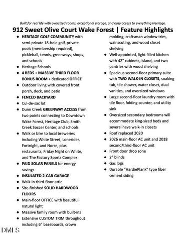 912 Sweet Olive Court, Wake Forest, NC 27587