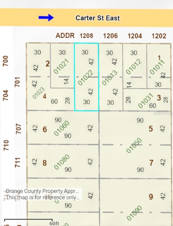 Image 1 of property listing at 1208 CARTER STREET, Orlando, FL 32805