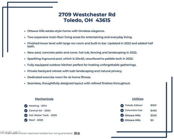 2709 Westchester Road, Ottawa Hills, OH 43615
