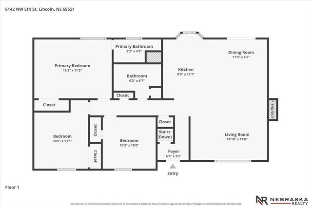 6142 NW 5th Street, Lincoln, NE 68521