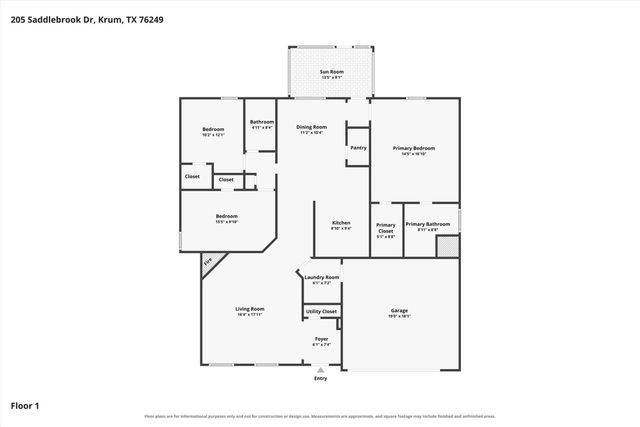 205 Saddlebrook Drive, Krum, TX 76249