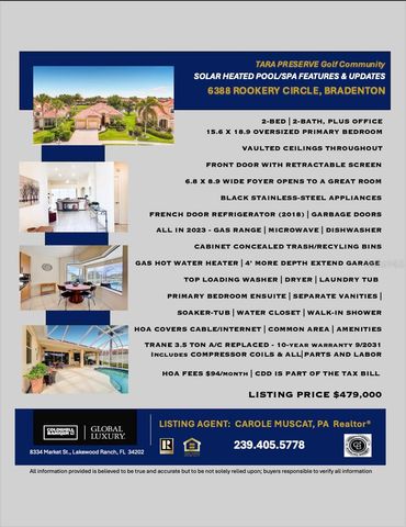 6388 ROOKERY CIRCLE, Bradenton, FL 34203