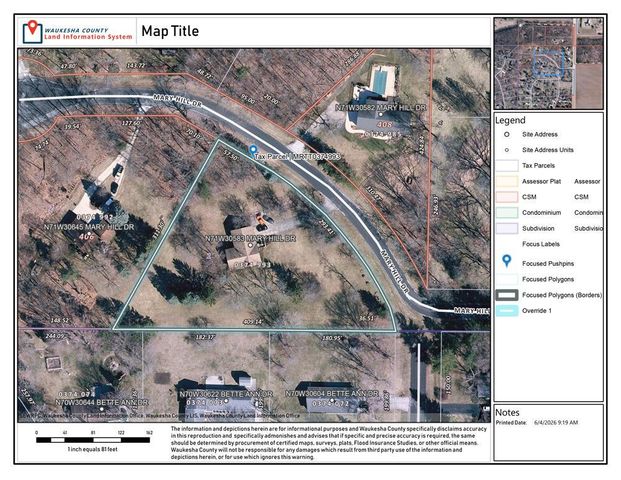 N71W30583 Mary Hill DRIVE, Hartland, WI 53029