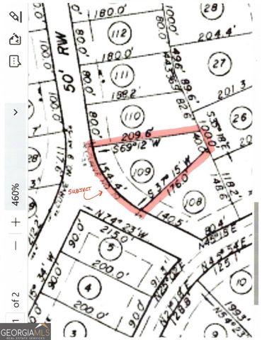 LOT 109 Arrowhead Drive, Lavonia, GA 30553