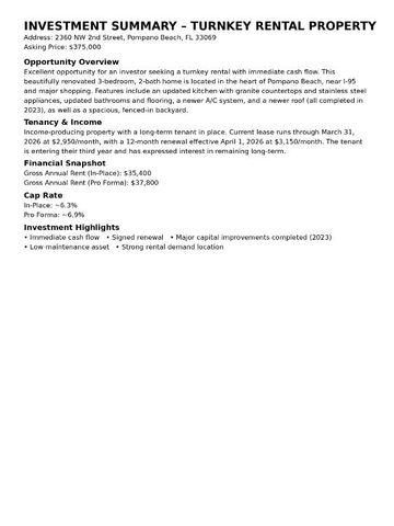 2360 Nw 2nd Street Street, Pompano Beach, FL 33069