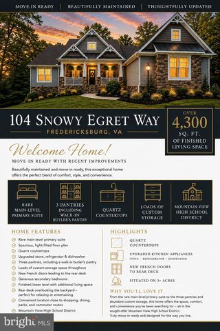 104 SNOWY EGRET WAY, Fredericksburg, VA 22406
