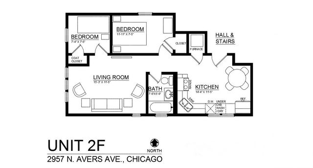 2957 N Avers Avenue 2F, Chicago, IL 60618