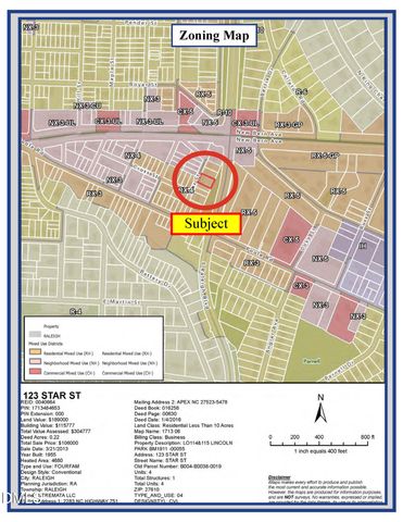 123 Star Street, Raleigh, NC 27610